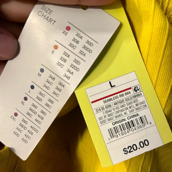 NWT All In Motion Seamless Rib Bra - Gold - L - Picture 5 of 5